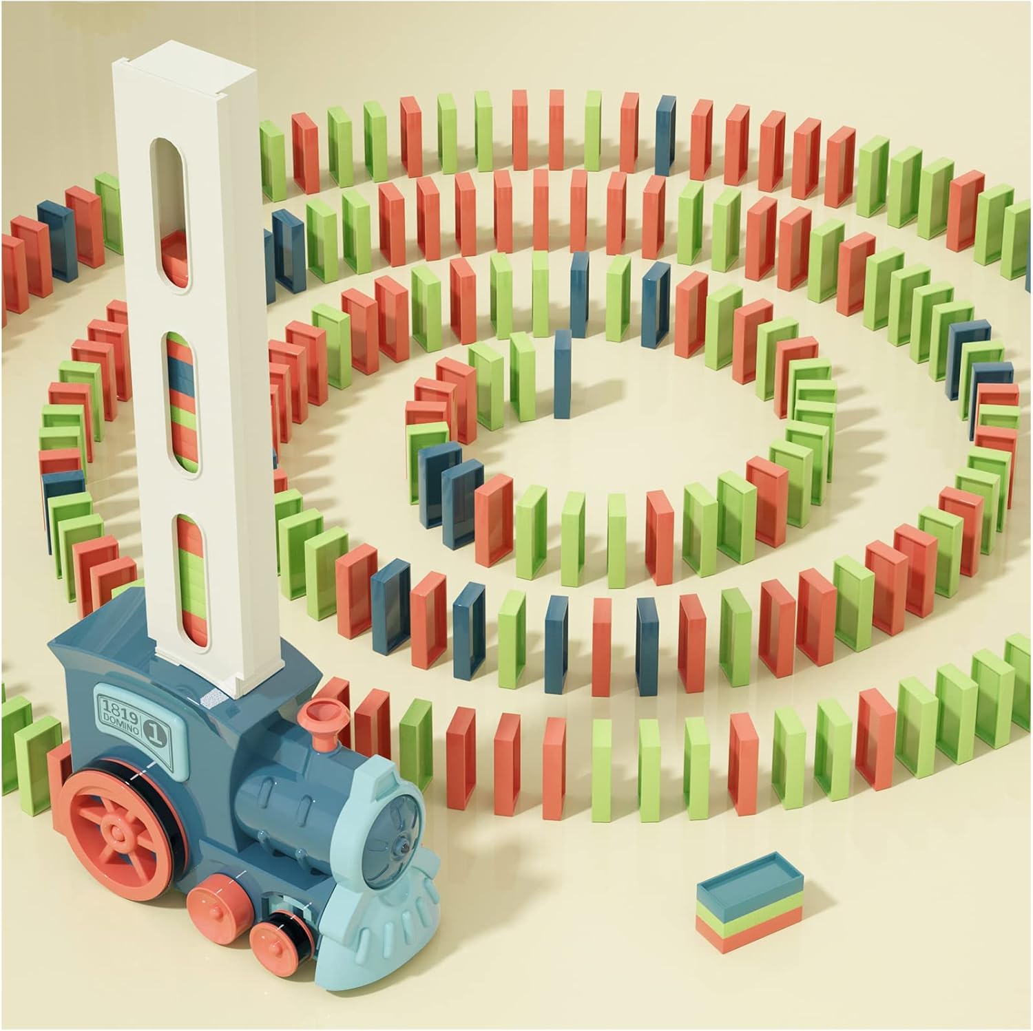 Automatic Domino Stacking Toy Train