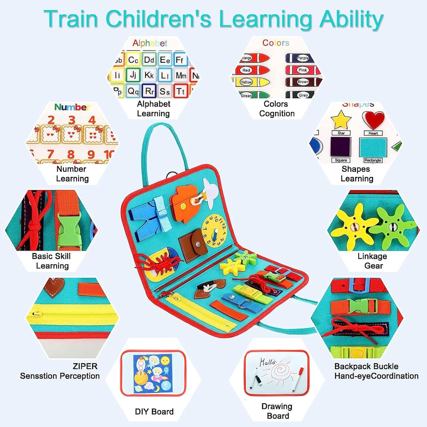 Montessori Busy Board™ – 19-in-1 Activity Toy