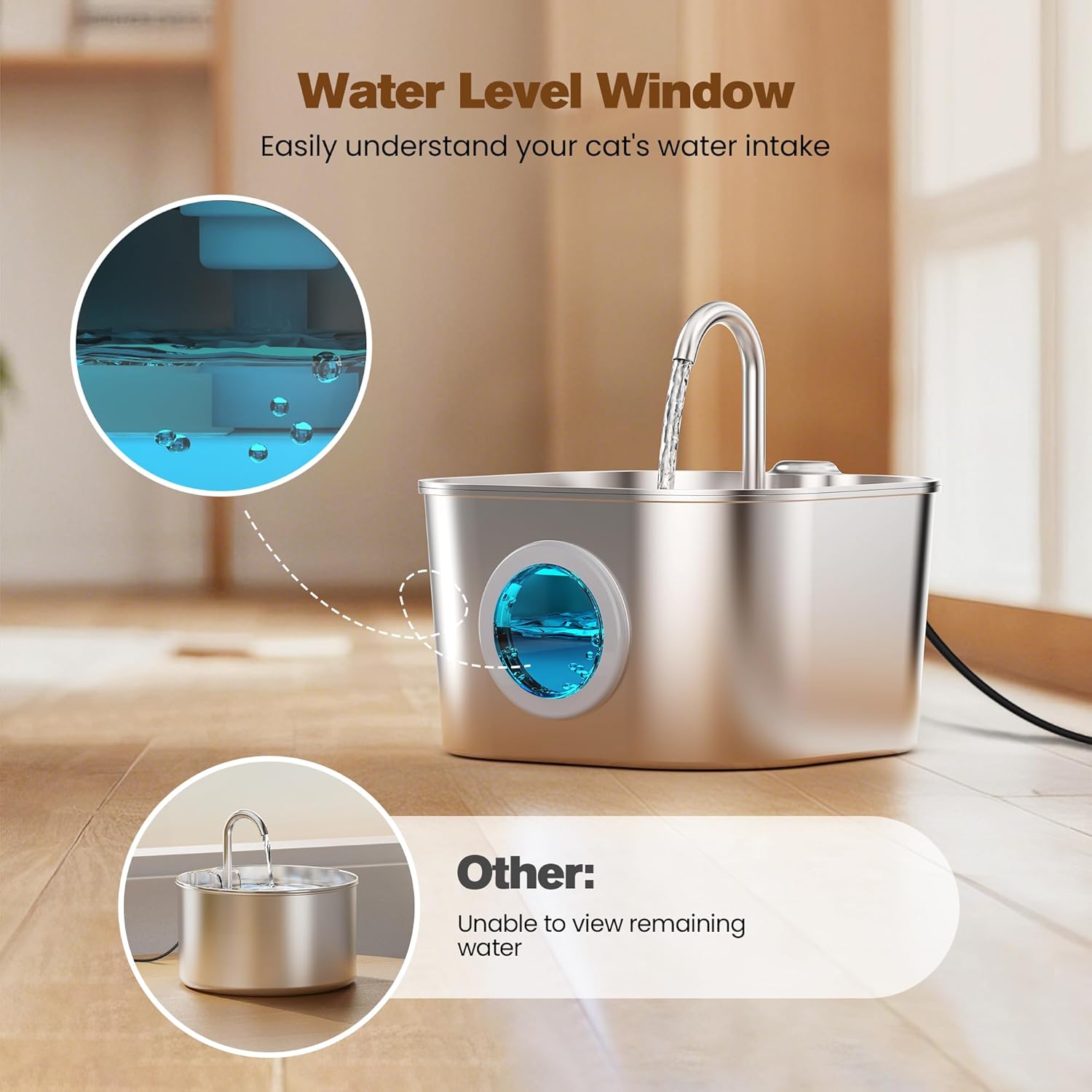 Stainless Steel Cat Water Dispenser