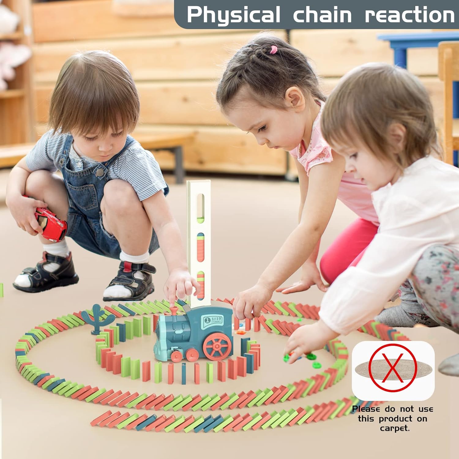 Automatic Domino Stacking Toy Train
