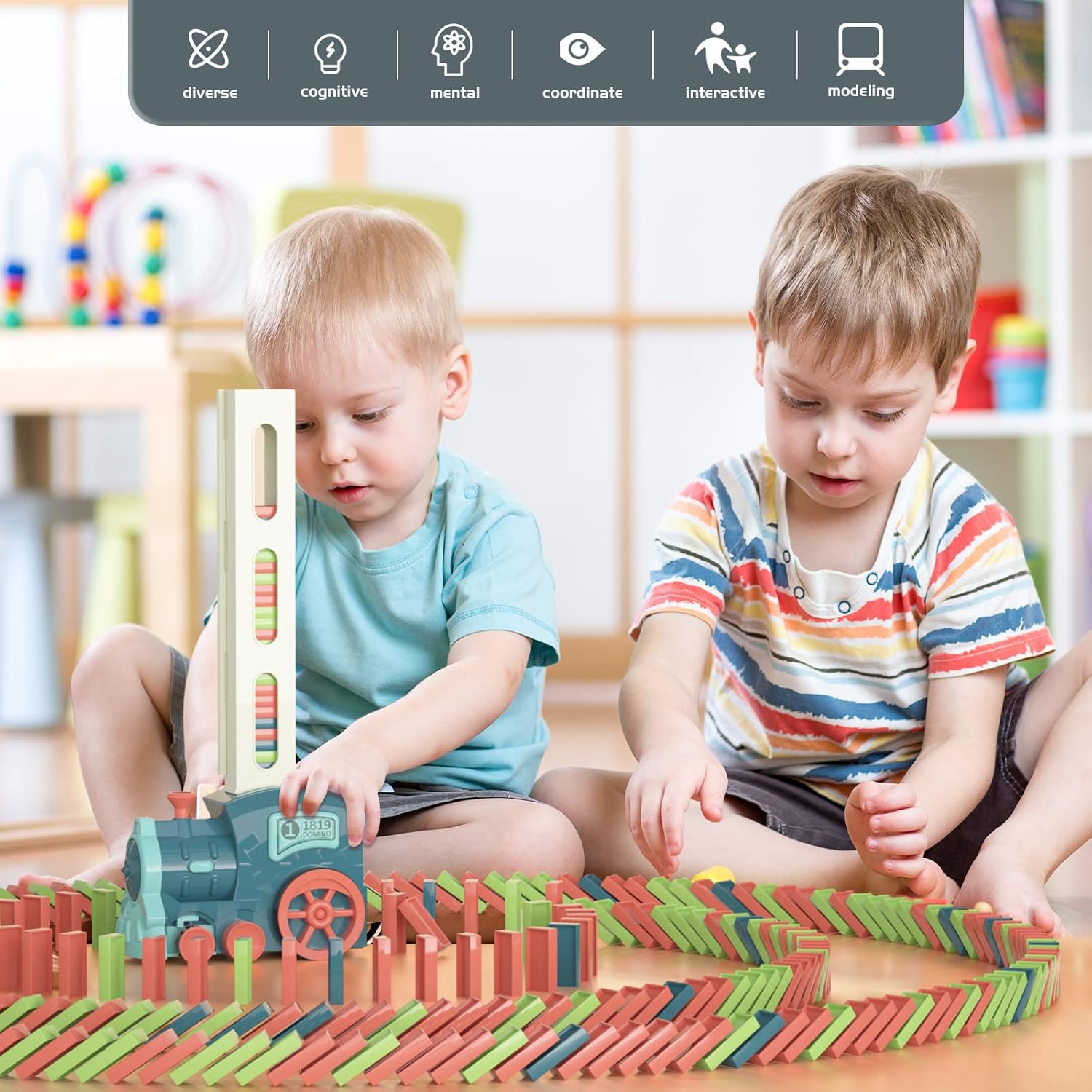 Automatic Domino Stacking Toy Train