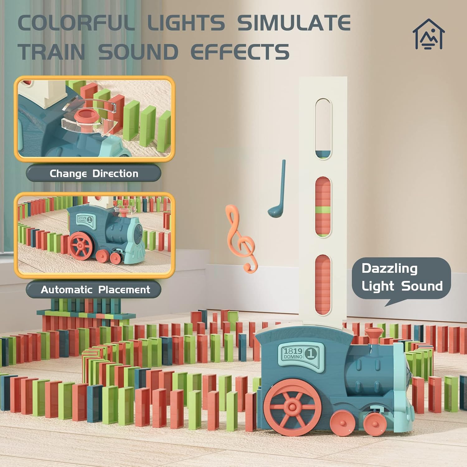Automatic Domino Stacking Toy Train