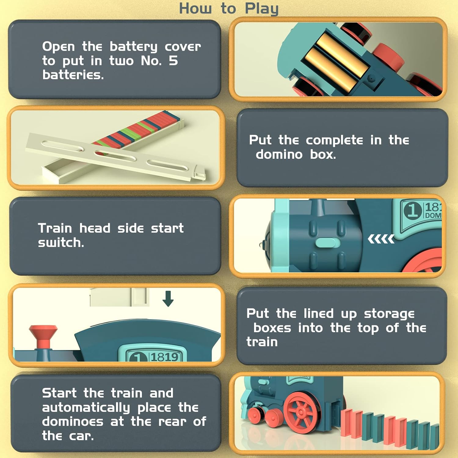 Automatic Domino Stacking Toy Train