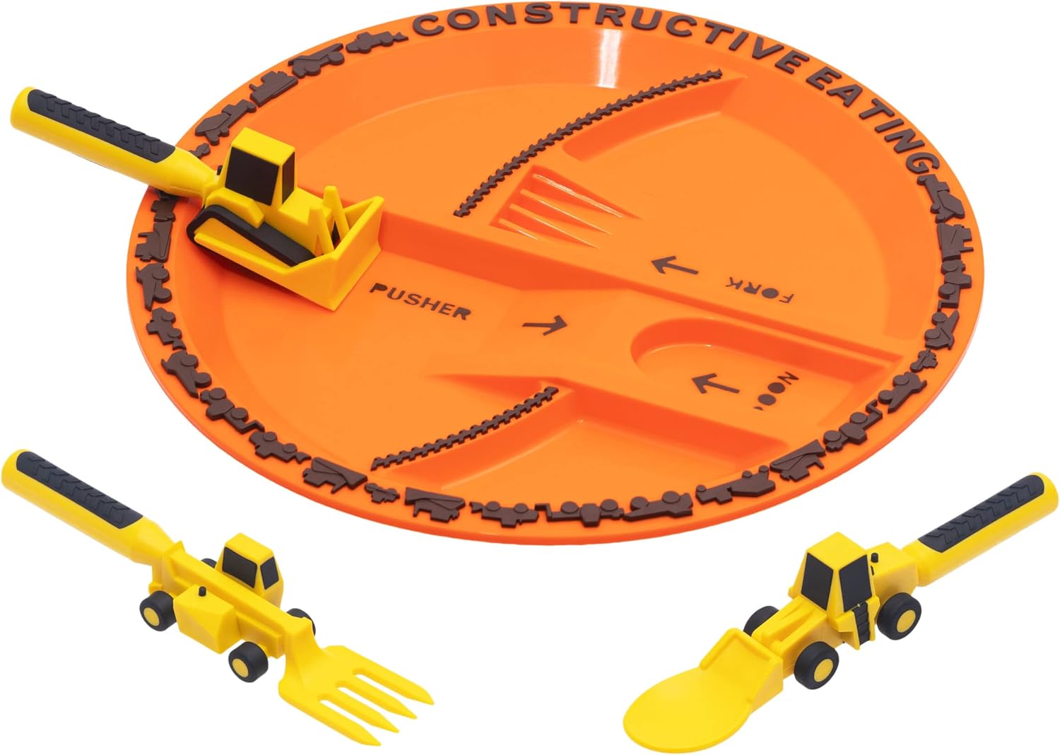 Constructive Eating Plate and Utensils