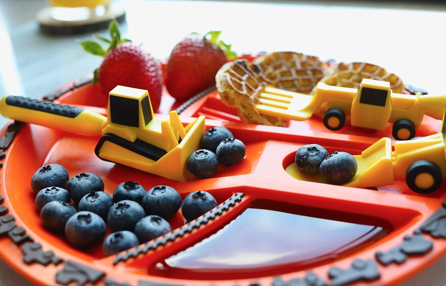 Constructive Eating Plate and Utensils