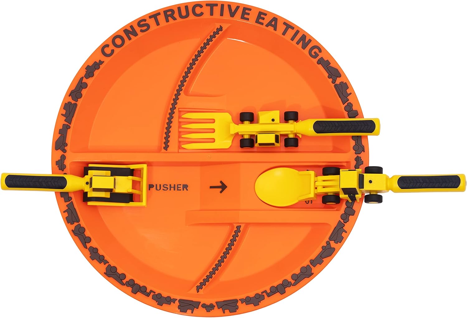 Constructive Eating Plate and Utensils