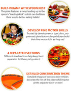 Constructive Eating Plate and Utensils