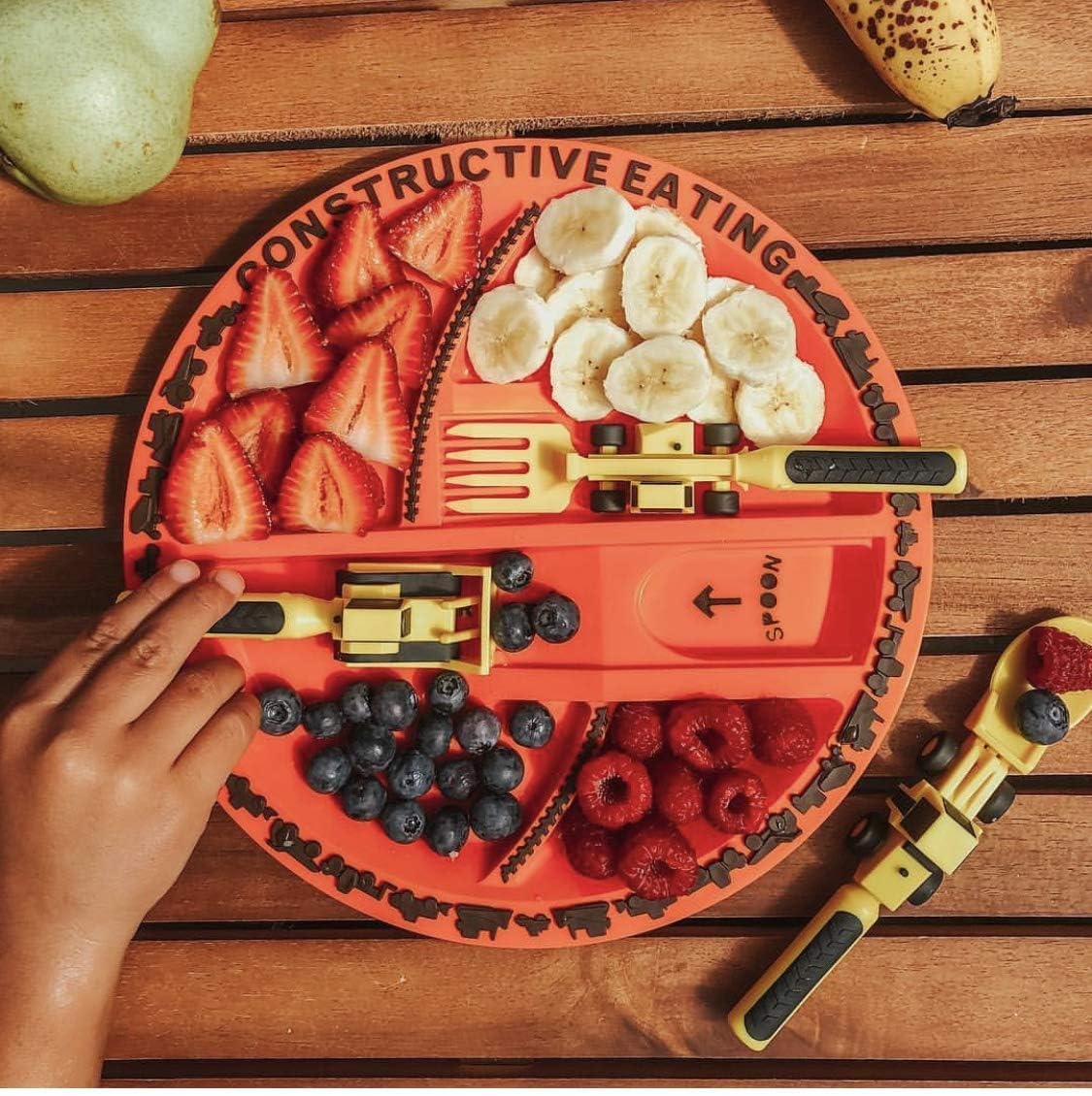 Constructive Eating Plate and Utensils