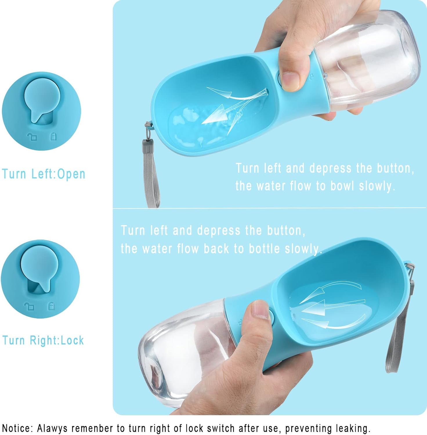 Dog Water Bottle - 10 oz