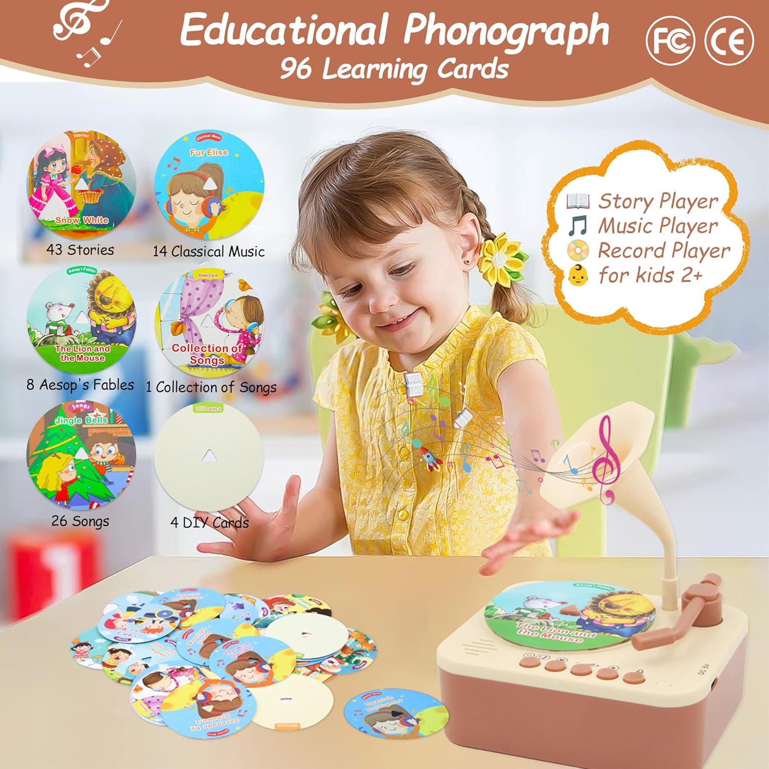 Kids Phonograph with 96 Cards