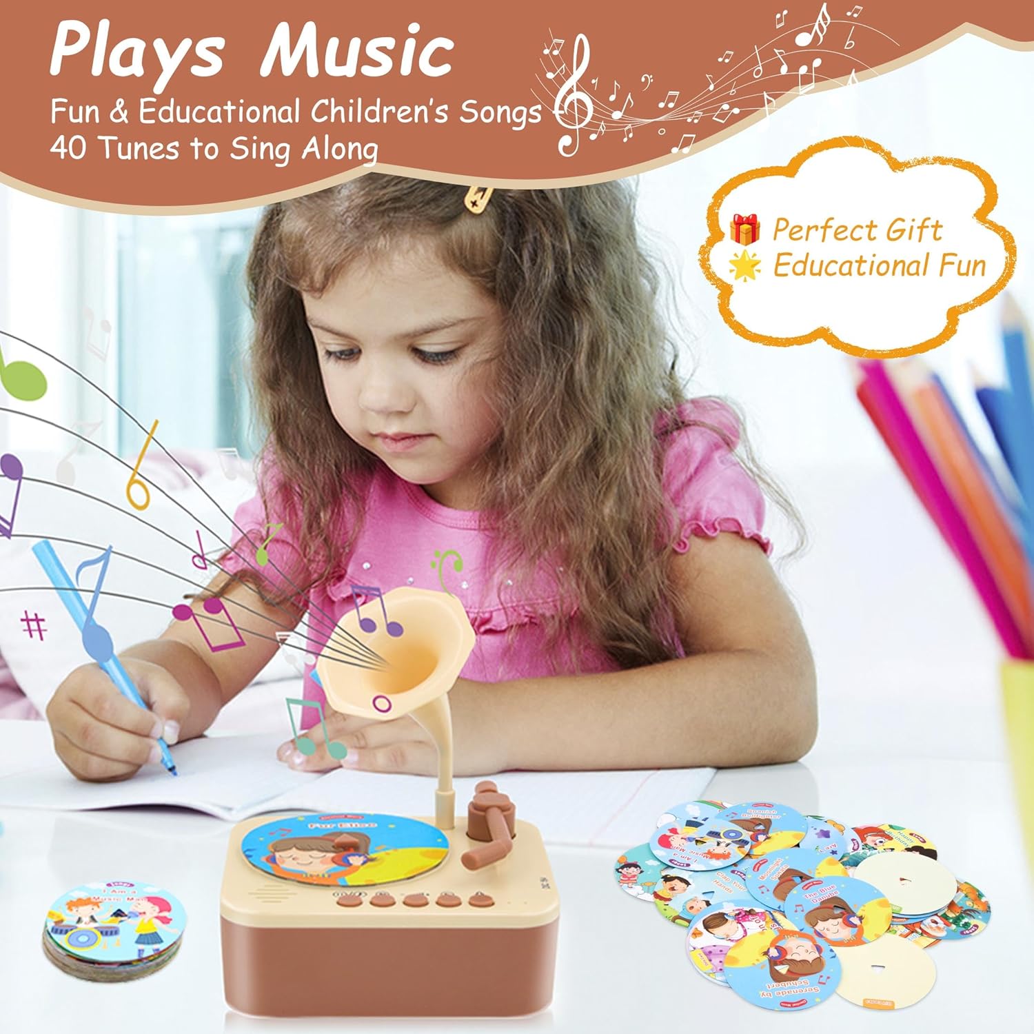 Kids Phonograph with 96 Cards