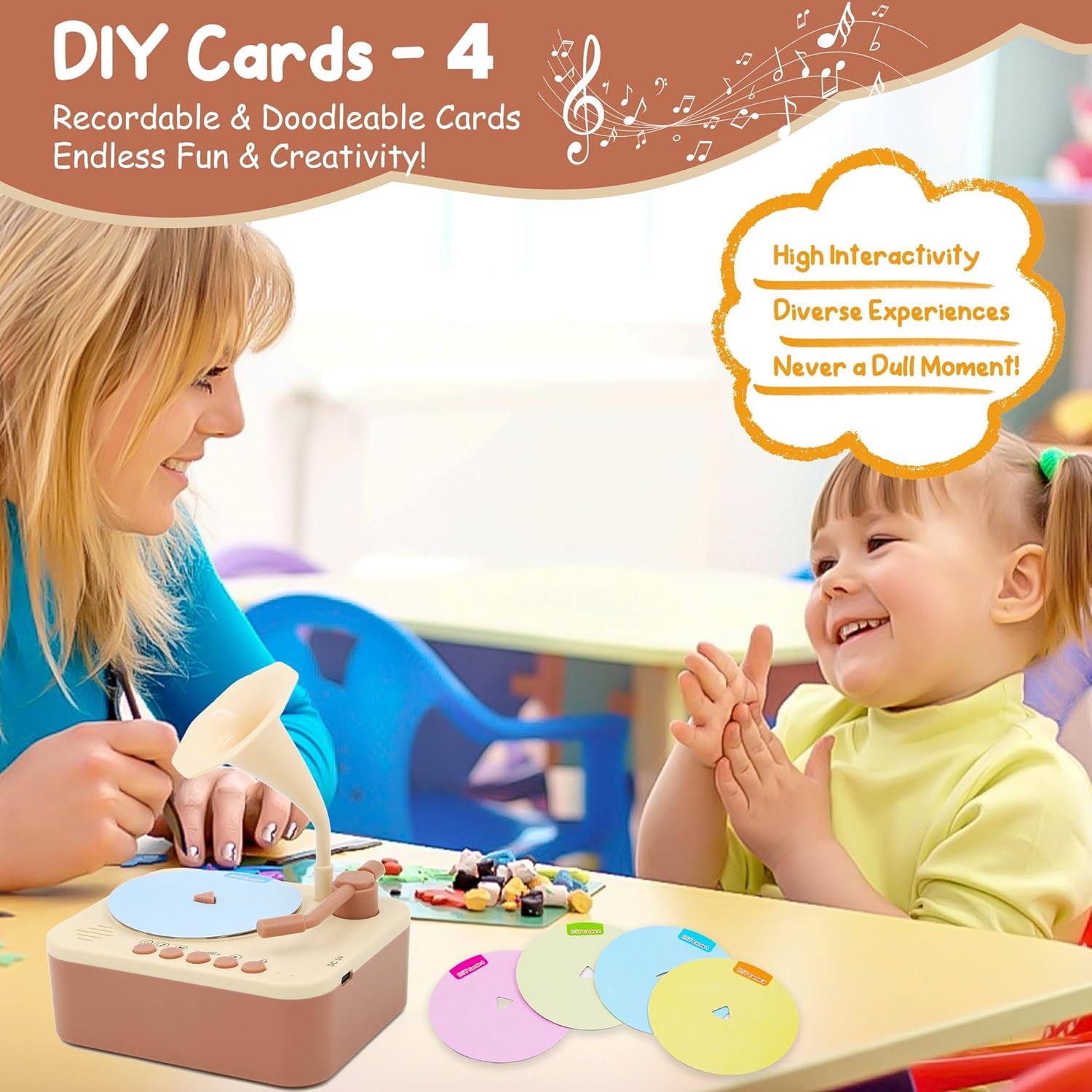 Kids Phonograph with 96 Cards