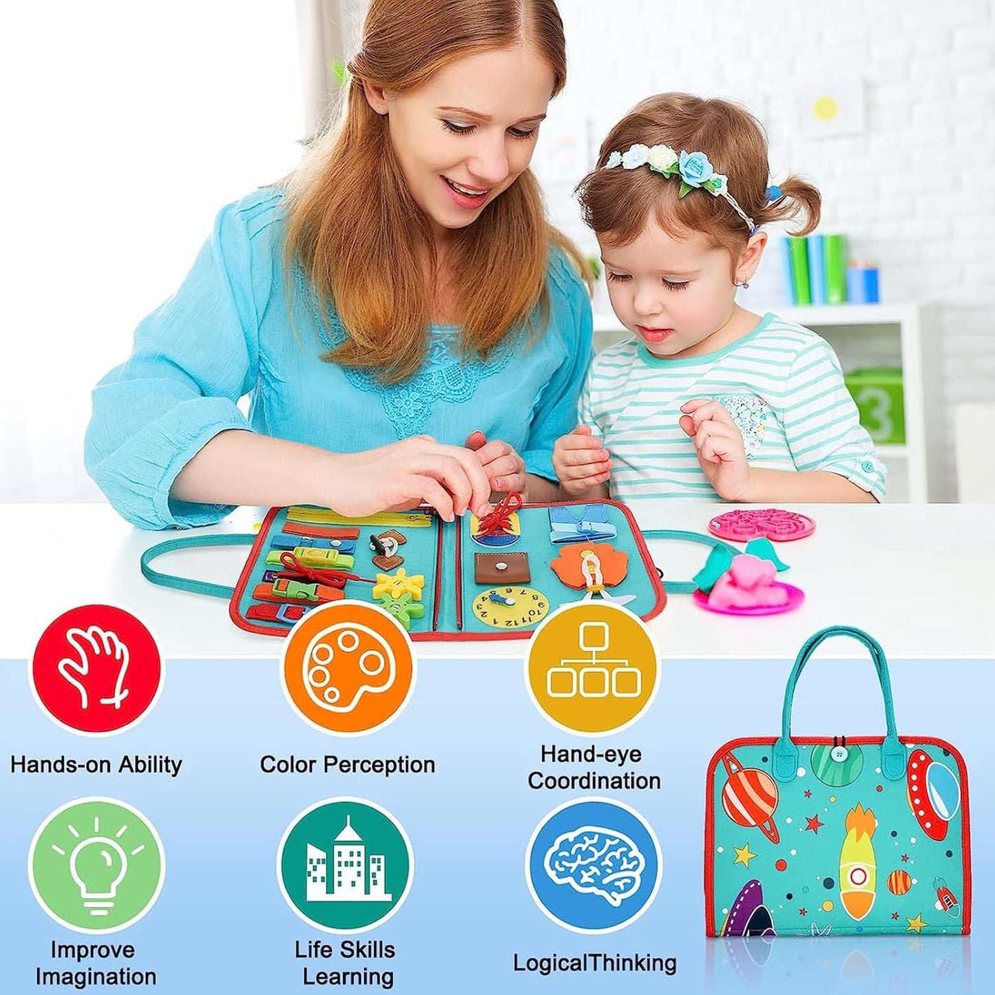 Montessori Busy Board™ – 19-in-1 Activity Toy