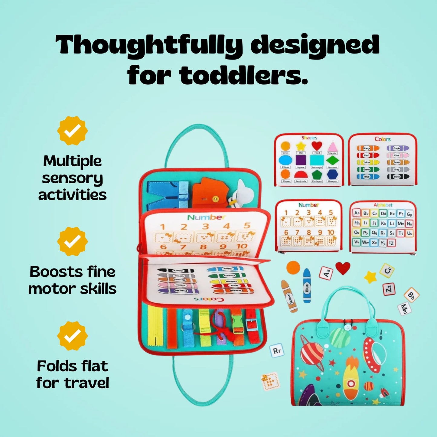 Montessori Busy Board™ – 19-in-1 Activity Toy