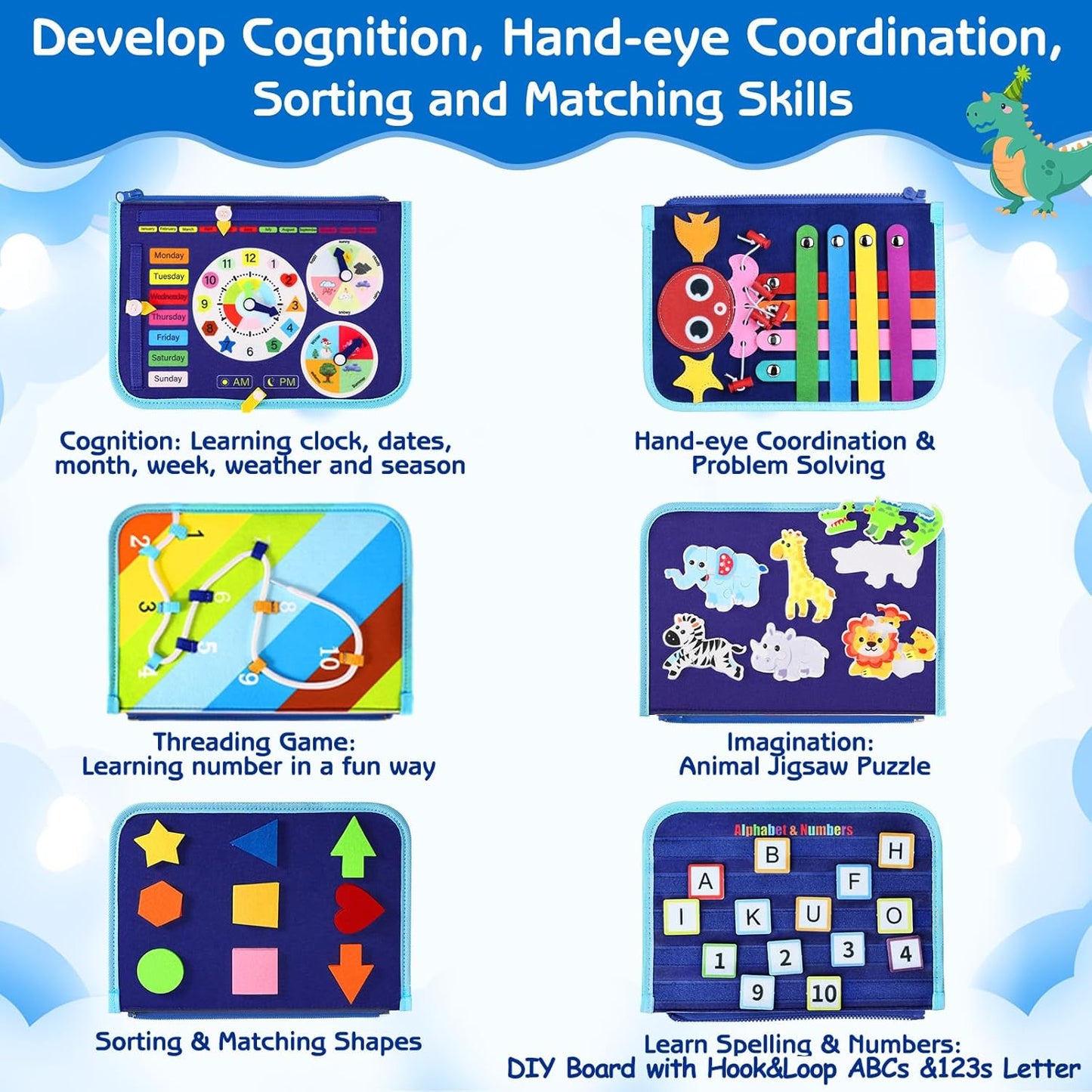 Montessori Busy Board™ – 19-in-1 Activity Toy