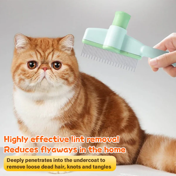 2 Pcs - Self-Cleaning Pet Flea Comb and Grooming Brush