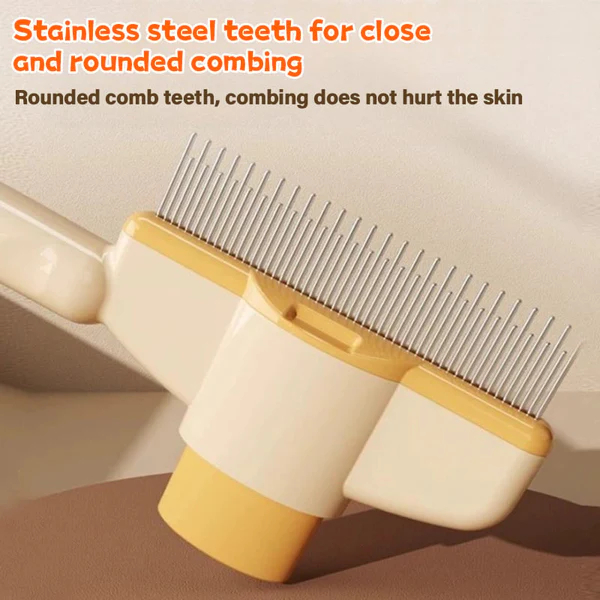 2 Pcs - Self-Cleaning Pet Flea Comb and Grooming Brush