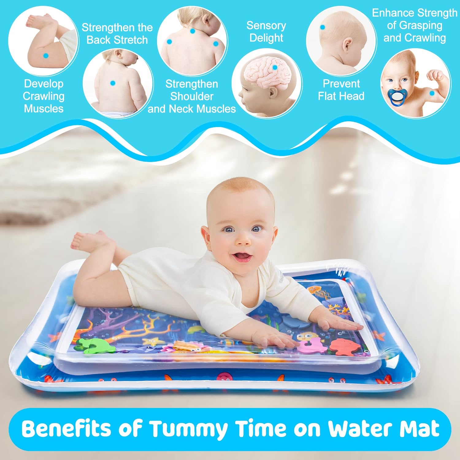Tummy Time Water Mat for Babies